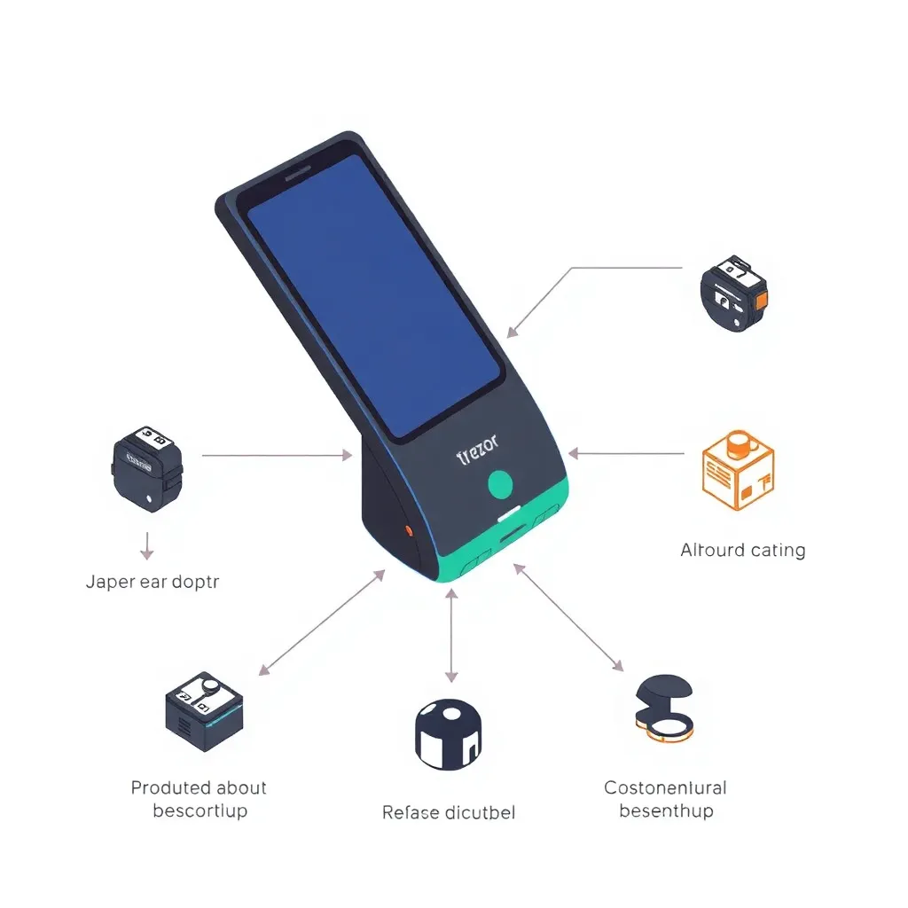 Trézor device setup illustration